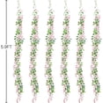thumbnail image 6 of MQOUO 6Pcs Wisteria Garland Artificial Flowers Garland Fake Hanging Wisteria Vines Rattan Silk Hanging Flower Vines for Home Garden Outdoor Wedding Arch Party Ceremony Total 35.4Ft (Purple), 6 of 13