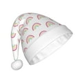 thumbnail image 2 of Fuzoiu Rainbow Print Santa Hat Christmas Hat for Adults,Santa Hats with Pompom, Unisex Xmas Holiday Hat for Christmas New Year Festive Party Supplies, 2 of 6