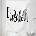 thumbnail image 1 of Elizabeth Tapestry, Monochrome Inscription Style Modern Calligraphy Design Popular Girl Name, Fabric Wall Hanging Decor for Bedroom Living Room Dorm, 5 Sizes, Black and White, by Ambesonne, 1 of 1