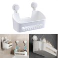 thumbnail image 2 of Suction Cup Bathroom Shower Shelf Storage Basket Wall Mounted Organizer for Shampoo Kitchen Rack Removable No Drilling, 2 of 5