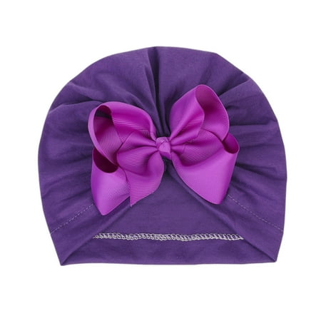 

Baby Hats Stretch Striped Bow Breathable Caps Headwear 3 Years