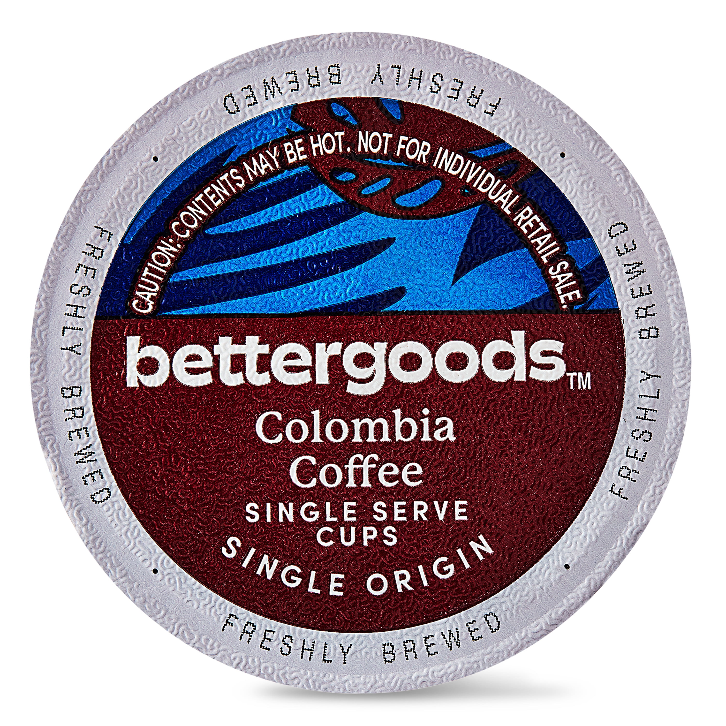 (3 pack) bettergoods Single Origin Colombia Coffee, Medium Dark Roast, Single Serve Cups, 0.42 oz, 12 Count