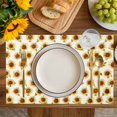 thumbnail image 4 of Sunflowers Fall Placemats Set of 12, Thanksgiving Botanical Floral Watercolor Placemats for Dining Table, Place Mats for Kitchen Tabletop, Waterproof Wipeable Dining Table Mats Set, 4 of 9