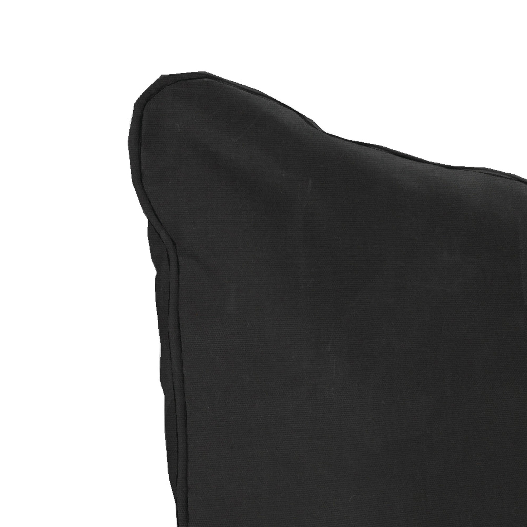 Jordan Manufacturing 21" x 24" Canvas Black Solid Rectangular Outdoor Deep Seat Chair Back Cushion with Welt (2 Pack)