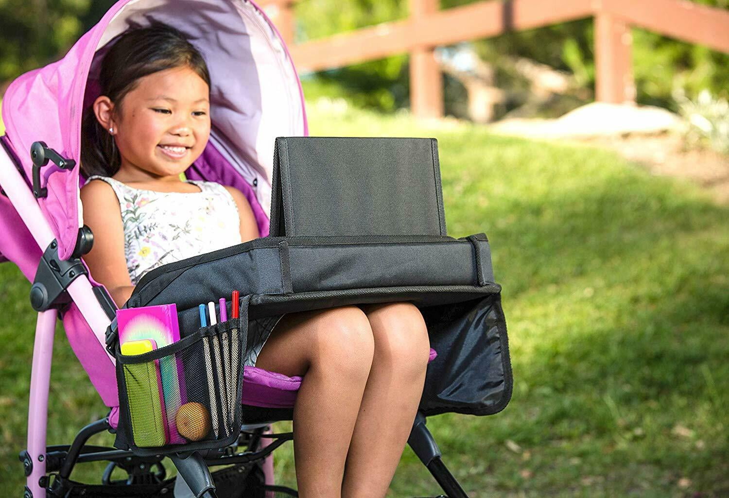 Kaztro Multifunctional Kids Activity, Snack & Play Tray , Built in Dry Erase Desk with Markers, Portable Travel in Car Stroller & Plane