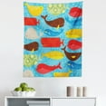 thumbnail image 1 of Whale Tapestry, Themed Repeating Pattern of Colorful Cartoon Various Ornamental Whales, Fabric Wall Hanging Decor for Bedroom Living Room Dorm, 5 Sizes, Multicolor, by Ambesonne, 1 of 1