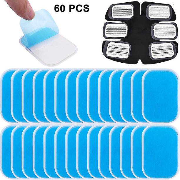 60 uds hojas de Gel compatibles con almohadilla de Gel, hoja de Gel de repuesto para entrenador Abs, cinturón de tonificación Abdominal, tóner muscular, accesorios para entrenador Ab