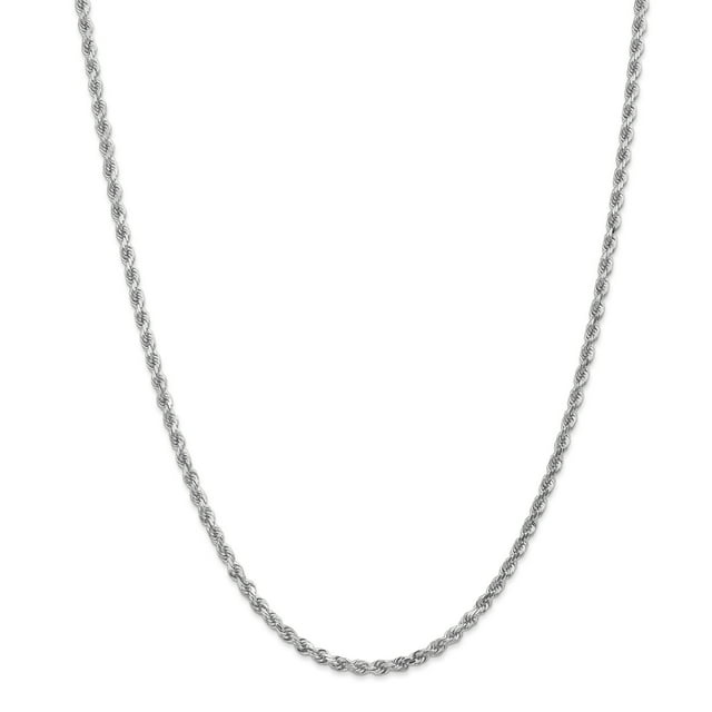 Leslie's 14K White Gold 3.00mm Diamond- cut Rope Chain (Weight: 19.26 Grams, Length: 24 Inches)