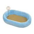 thumbnail image 3 of Cama ovalada para gatos, rascador, protector de muebles con pelota, juego de persecución, sofá, juguetes de entrenamiento, tablero rascador para gatos Azul, 3 of 8