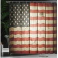 thumbnail image 4 of Ambesonne American Flag Shower Curtain, Wood Design Flag, 69"Wx70"L, Blue Red, 4 of 5