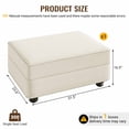 thumbnail image 4 of FFH Velvet Ottoman, Footrest Stool for Sectional Sofa, Beige, 4 of 6