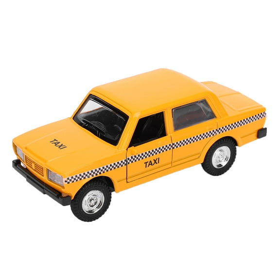 1:32 Taxi Model Simulation Car Toy Alloy Cab Vehicle Pull Back Sound Light Collection Children Gift