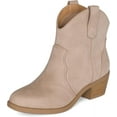thumbnail image 2 of Chariot & Co Seamy Women's Cowboy Boots Pointed Toe Ankle Boots, Clay, 12, 2 of 6