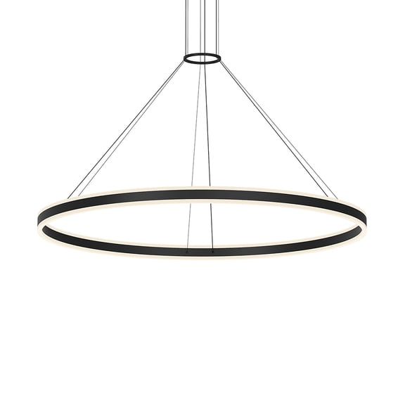 Sonneman 2309.25 Double Corona 59" Wide Integrated Led Ring Chandelier - Black