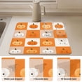 thumbnail image 4 of Dish Drying Mat Absorbent Dish Drainer Kitchen Counter 19.7x15.7inch Dish Drying Pad for Countertops Sinks Draining Racks Orange and White Squares, 4 of 9
