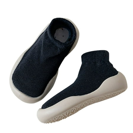 Kids Shoes Size 25 For 18 Months-24 Months Socks And Children S Floor Socks Spring Home Floor Socks Soft Rubber Sole Knit Toddler Sneakers Black