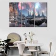 thumbnail image 1 of TISHIRON 3PCS Framed Canvas Wall Art Set,42"x28" Medea Science Fiction Scene Canvas Art Decor, 1 of 6