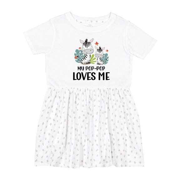 Inktastic Zebra My Pop-pop Loves Me Girls Toddler Dress