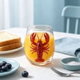 thumbnail image 7 of Cadancy Wine Glasses Stemless Sea Animal Lobster Hand Painted Glass Tumbler Drinking Cup Kitchen Bar Party Wedding Gift Home Decor Coastal Nautical Beverage, 7 of 7
