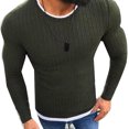 thumbnail image 4 of SPRING PARK Men's Autumn Winter Solid Color O Neck Long Sleeve Knitted Pullover Slim Thin Sweater, 4 of 4