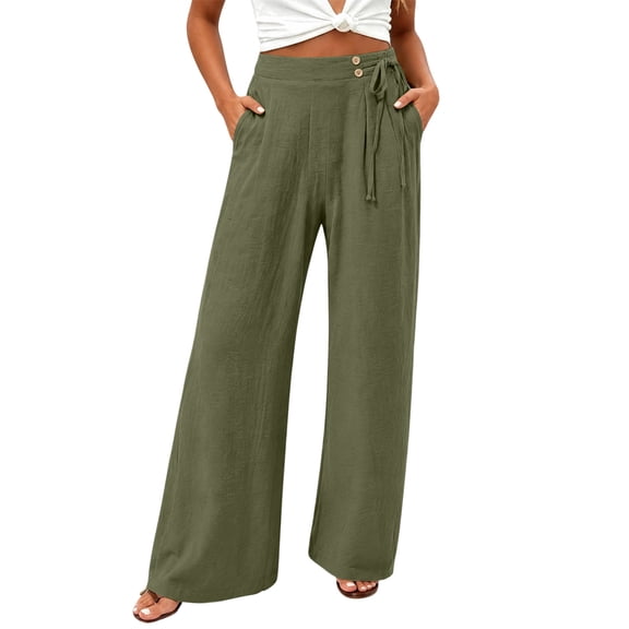 CHGBMOK Wide Leg Pants for Women Dressy High Waisted Flowy Lounge Palazzo Pant Beach Vacation Clothes