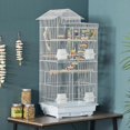thumbnail image 3 of BOBOKY 39 Inch Flight Parrot Bird Cage, Large Roof Top Cage for Cockatiel Sun Parakeet Conure Budgie Finch Lovebird Canary, Bird Cage with Toys and Wheels, Pet Bird House with Stand.White, 3 of 18