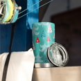 thumbnail image 3 of 20oz Tumblers Turquoise Christmas Tree Pattern Stainless Steel Vacuum Insulated Double Wall Travel Tumbler Cups Mug with Lid and Straw,Cleaning Brush for Cold & Hot Drinks, 3 of 7