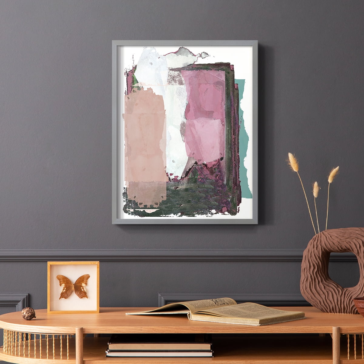 Brights Soft Wash II Framed Print in Gray Solid Wood Framed Print No Nail Hanging