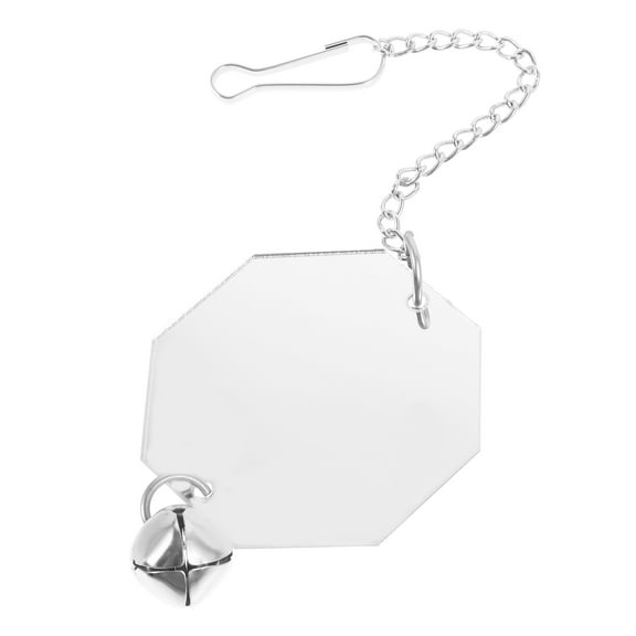 FRCOLOR 1Pack Silver Acrylic Bird Mirror Toy for Parrot Owners with Bell Sound