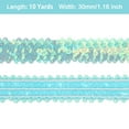 thumbnail image 2 of Unique Bargains 10 Yards 1.2 Inch Elastic Sequins Trim Flat Stretch Sequin Ribbon Strip, Sky Blue, 2 of 4