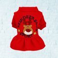 thumbnail image 2 of 1 Pce Jupe de Noël pour Chien Motif Élan Adorable Robe pour Chiot Vêtements pour Animaux Automne Hiver (Rouge Taille L), 2 of 9