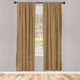 thumbnail image 2 of Ambesonne Checkered 4-Panel Curtains, Checkerboard Wooden, 56"x84", Brown Pale Brown, 2 of 4