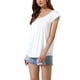 thumbnail image 4 of Túnicas INSPIRE CHIC para mujeres, blusas casuales de verano de manga corta con pliegues en la parte delantera, cuello redondo, 2XL, blancas, 4 of 6