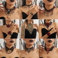 thumbnail image 2 of TAZAG Gothic Halloween Banquet Party Hollow Skull Flower Necklace Niche Textured Ladies Jewelry, 2 of 3