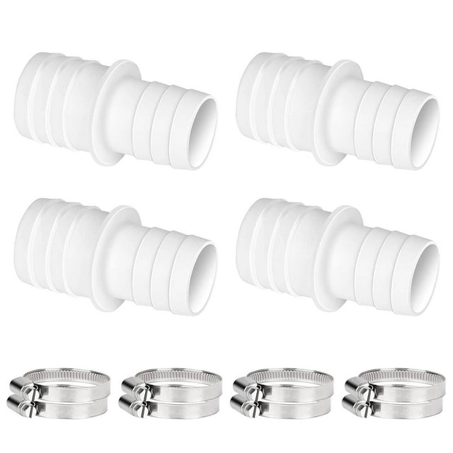 AHMT 4 Pack Pool Hose Adapter Connector, Coupling for Swimming Pool Vacuums, Cleaners, and Filter Pump Hoses, Filter Pump Fitting Connects, Includes 8 Buckles(F)