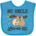 thumbnail image 3 of Inktastic My Uncle Loves Me with Sloth and Hearts Boys or Girls Baby Bib, 3 of 4