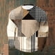 thumbnail image 1 of Ceisia Men's All-Season Casual Regular Fit Crew Neck Sweatshirt Abstract Geometric Polka Dot Stripe Patchwork Print Waffle Knit Stretch Fabric Multicolor L Gifts, 1 of 3