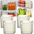 thumbnail image 1 of Crystal Clear Freezer Storage Bins - 2026 New Clear Plastic Bins for Refrigerator and Pantry, Stackable Kitchen Cabinet Organizer with Handles for Frozen Food, Meat & Veggies (Green*4 S), 1 of 7