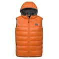 thumbnail image 2 of Mapamyumco Men’s Puffer Vest Lightweight with Hood, Water-Resistant Jacket Sleeveless for Hiking Ski Persimmon Orange 3XL, 2 of 7