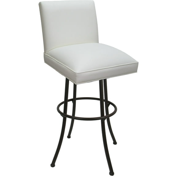 Swivel Metal Extra Tall Stool Sommerville 34" Seat - White Vinyl - Brown