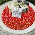 thumbnail image 4 of SANMADROLA Christmas Tree Skirt,36 inch Red Merry Christmas Tree Skirt with Gold Snowflake Faux Fur Christmas Decorations,Xmas Tree Base Mat for Indoor Outdoor Holiday New Year Party Home Decorations, 4 of 7