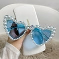 thumbnail image 3 of Womens Heart Shaped Sunglasses UV400 Protection Trendy Oval Eyewear Fashion Sun Glasses For Travel And Heart, 3 of 3