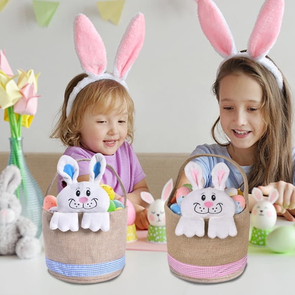 Dianli Gifts Crafts DIY Easter Craft DIY Easter Bunny Basket Kit Decorate Fillable Easter Basket Craft Project Holiday Kids Activity Spring Table Centerpiece
