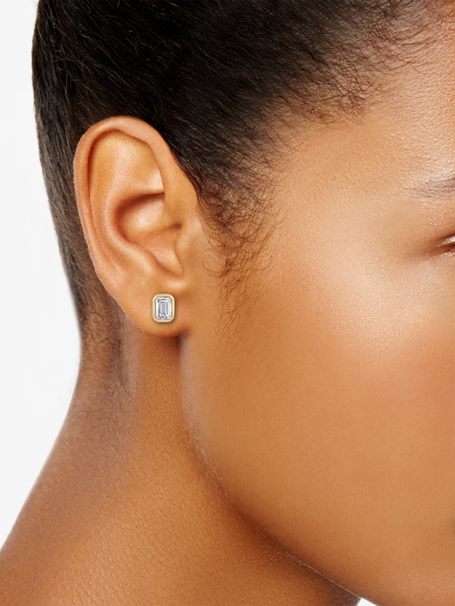 Brilliance Fine Jewelry 1 Carat Lab Grown Diamond Women Stud Earring in 14KT Gold Plated Silver