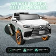 thumbnail image 2 of Track Seven 24V 2 Seater Ride on Car, Licensed LEXUS LX600 Electric Car with Remote, 20" Width Seat, Bluetooth, LED Lights, Key Start, Portable Handle, 24V Ride on for Boys Girls Age 3+, White, 2 of 10