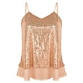 thumbnail image 4 of Women Sequins Sleeveless Tops with See-through Mesh Style Adjustable Shoulder Strap Summer Clothing, 4 of 5