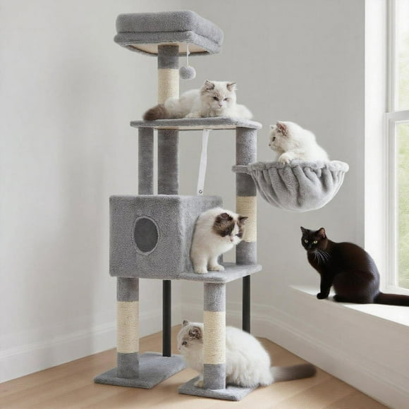 Árbol para Gatos Heybly HCT200SW para Gatos de Interior con Poste para Rascar
