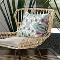 thumbnail image 2 of Amrita Sen Designs  16 x 16 in. Paisley Leaf Geo Suede Blown & Closed Pillow - Off White & Green, 2 of 3