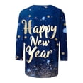 thumbnail image 5 of Feancey Happy New Year Party 3/4 Sleeves T-Shirts for Women Fall Casual Holiday Shirts Trendy Letter Printed Tunic Tops Dressy Festival Party Blouse Multicolor S, 5 of 5