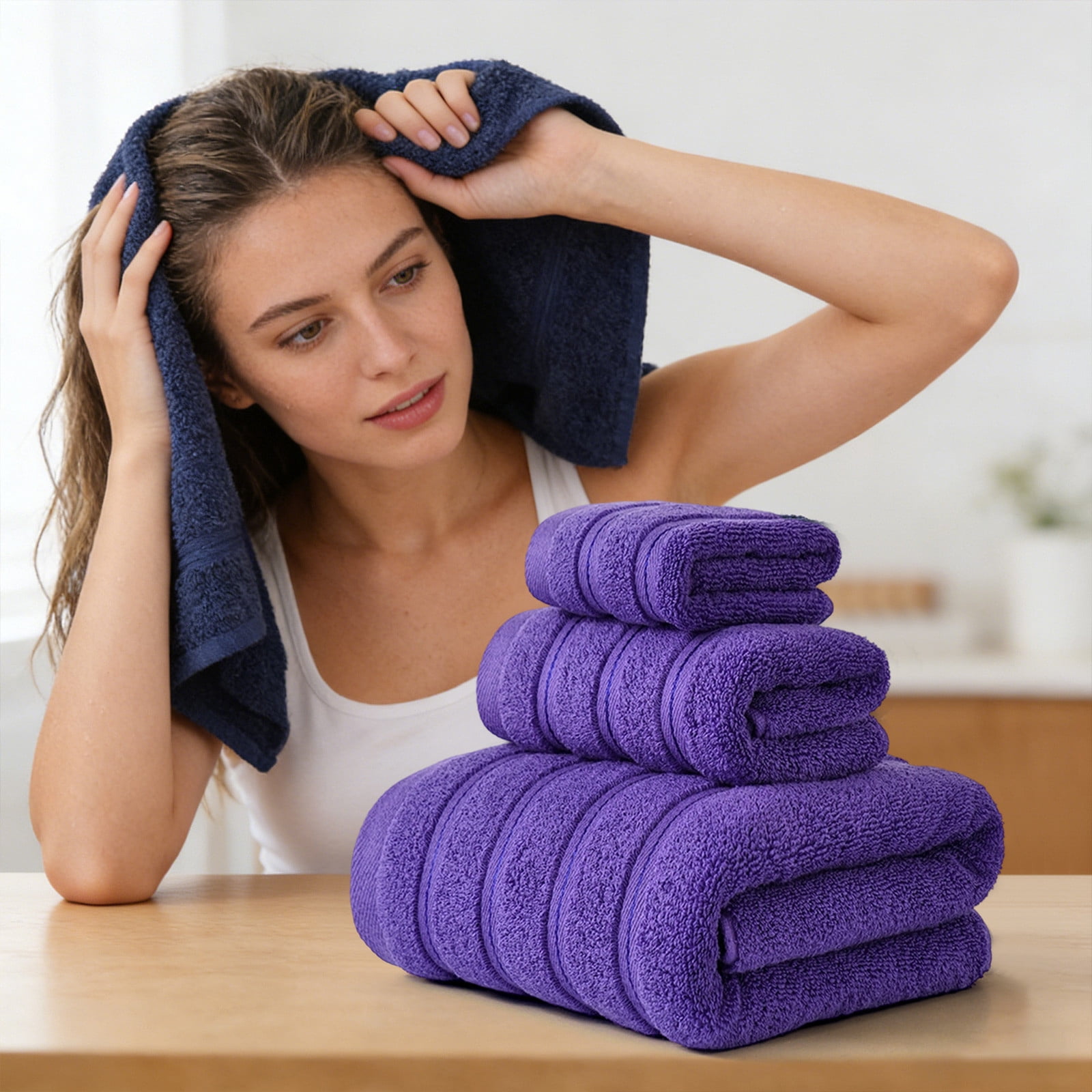 Onuia Bath Towel, 3 Packs Cotton Luxury Towels, Ultrasoft Large Size Bath Bundle, Premium Soft & Absorbent, 55x27 in Quick Dry Spa Towel for Bathroom,Hotel Collection
